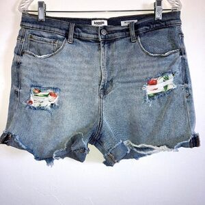 KENSIE JEANS sz 12 VINTAGE LUXE THE HIGH RISE SHORT Blue Stretch Denim shorts 31